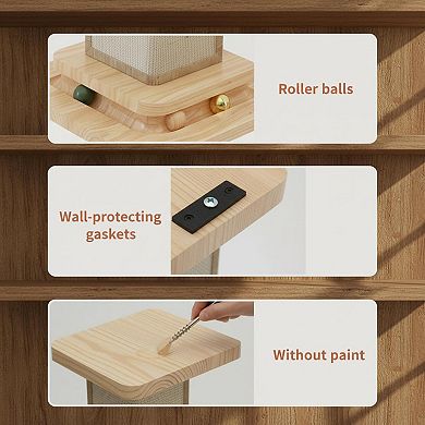 Nicate Corner Cat Scratcher with Track Balls Sisal Scratch Pad Wall Protector Space-Saving