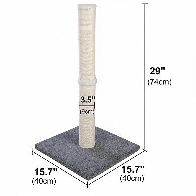 Nicate Cat Carpet Tall Sisal Scratch Pole: Stable Heavy Base, Plush Ball, Easy Assemble