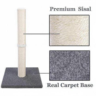 Nicate Cat Carpet Tall Sisal Scratch Pole: Stable Heavy Base, Plush Ball, Easy Assemble