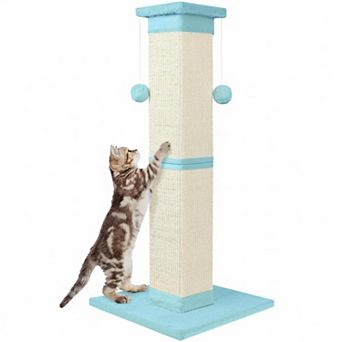 Nicate 33" Sisal Cat Scratcher: Large Vertical Post for Indoor Cats Furniture Protection