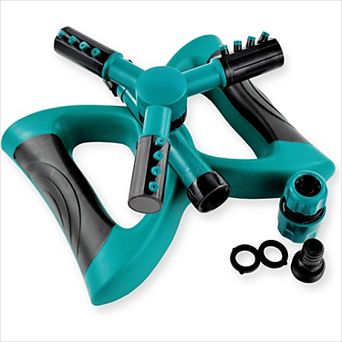 Rotating Lawn Sprinkler with Base, Adjustable 13-49ft for Garden Yards