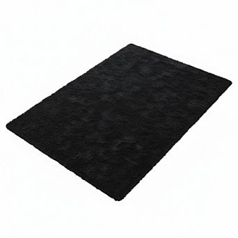 5x7 Black Large Fluffy Shag Rug Non-slip Ultra Soft Plush Carpet for Living Room Bedroom Playroom
