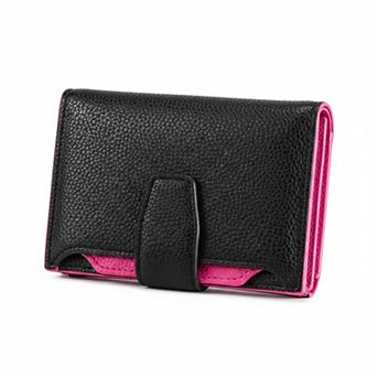 KAUFLY Women's RFID Leather Bifold Wallet, Compact w/ Zipper & 4 ID Windows