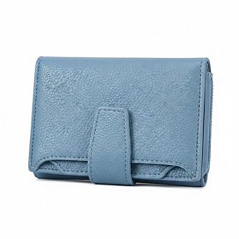 KAUFLY Women's RFID Leather Bifold Wallet, Compact w/ Zipper & 4 ID Windows