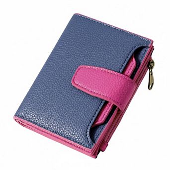 KAUFLY Women's RFID Leather Bifold Wallet, Compact w/ Zipper & 4 ID Windows