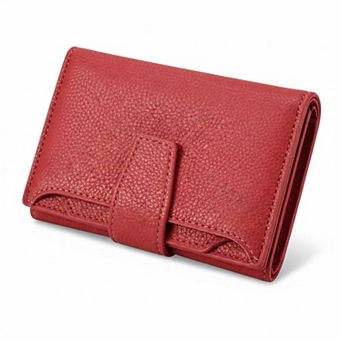 KAUFLY Women's RFID Leather Bifold Wallet, Compact w/ Zipper & 4 ID Windows