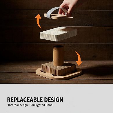 Nicate Modular Cardboard Cat Scratcher Replaceable Blocks Stable Base Kittens Medium Cats