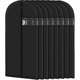 Garment Bags for Hanging Clothes 8 packs Washable Black Suit Bags for Closet Storage (43 inches)