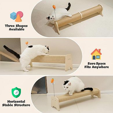 Nicate Horizontal 30in Sisal Cat Scratch Pad: Large Scratcher with Spring for Indoor Kitten