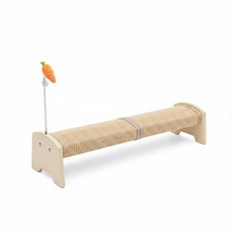 Nicate Horizontal 30 in Sisal Cat Scratch Pad: Large Scratcher with Spring for Indoor Kitten