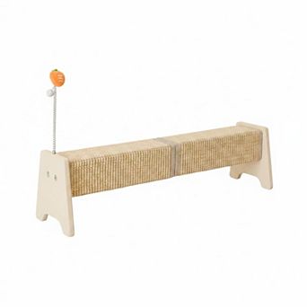 Nicate Horizontal 30 in Sisal Cat Scratch Pad: Large Scratcher with Spring for Indoor Kitten