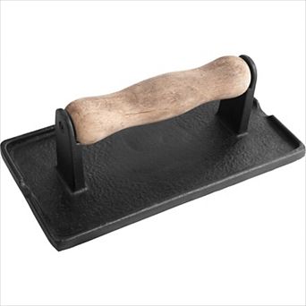 Cast Iron Burger Press with Natural Seasoning, 100% Flaxseed Oil for Grill Griddle