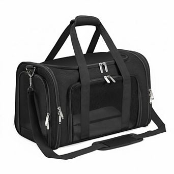 Petsfit Soft-sided Pet Carrier Collapsible TSA Airline Approved 16Lbs Shoulder Strap