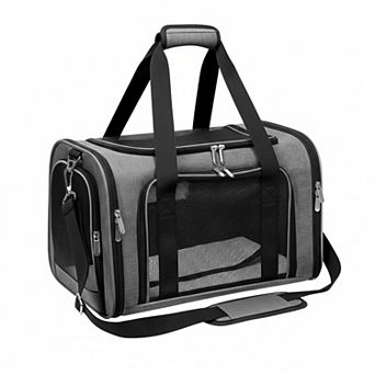 Petsfit Soft-sided Pet Carrier Collapsible TSA Airline Approved 16Lbs Shoulder Strap