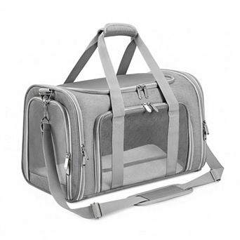 Petsfit Soft-sided Pet Carrier Collapsible TSA Airline Approved 16Lbs Shoulder Strap