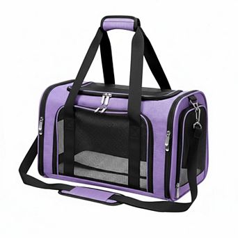 Petsfit Soft-sided Pet Carrier Collapsible TSA Airline Approved 16Lbs Shoulder Strap