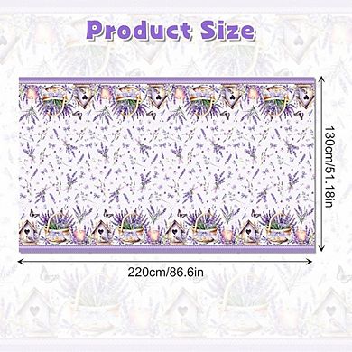Lavender Floral Tablecloth 3-Pack, Disposable Waterproof Plastic Butterfly Party Covers