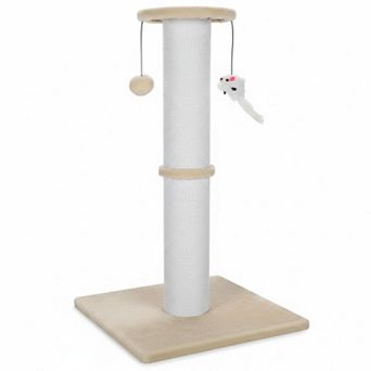 Nicate 34 in Heavy Duty Cotton Rope Cat Scratcher with Hanging Ball Mice for Indoor Cats
