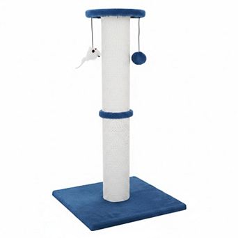 Nicate 34 in Heavy Duty Cotton Rope Cat Scratcher with Hanging Ball Mice for Indoor Cats