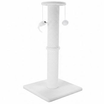 Nicate 34 in Heavy Duty Cotton Rope Cat Scratcher with Hanging Ball Mice for Indoor Cats