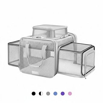 Petsfit TSA Airline Approved Expandable Soft Pet Carrier w/ Self-Locking Zippers Breathable Mesh