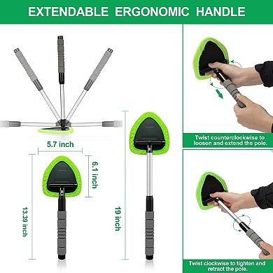 62" Microfiber Car Wash Brush with Long Handle, Scratch-Free Chenille Replacement Head Kit