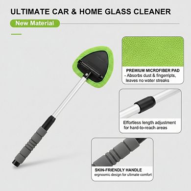 62" Microfiber Car Wash Brush with Long Handle, Scratch-Free Chenille Replacement Head Kit