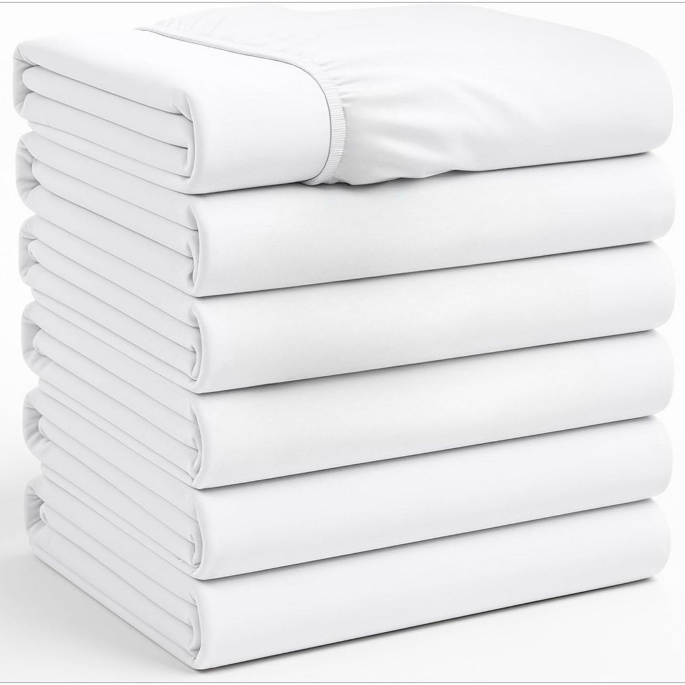 Twin Fitted Sheets - Bulk Pack of 6 Bottom Sheets - Soft Brushed ...