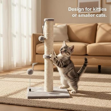 Nicate Cat Scratcher Sisal Scratch Posts With Hanging Ball For Small Cats