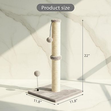 Nicate Cat Scratcher Sisal Scratch Posts With Hanging Ball For Small Cats