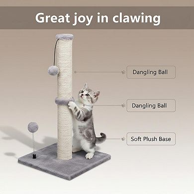 Nicate Cat Scratcher Sisal Scratch Posts With Hanging Ball For Small Cats