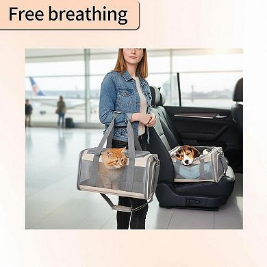 Petsfit Airline Approved Pet Carrier: Breathable, Collapsible, Lockable Zipper for Cats