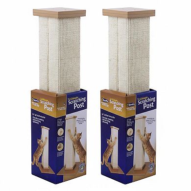 Nicate Ultimate Cat Scratching Post 32in Tall Sturdy 16x16 Base Woven Sisal Easy Assembly