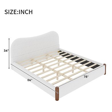 Merax King Size Upholstered Platform Bed with Wood Supporting Feet