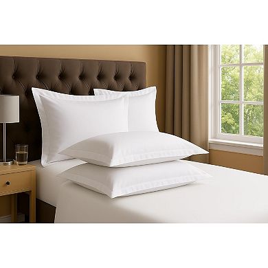 2 Pack Pillow Shams Standard Size 20x26 600 Thread Count Cotton Pillow Covers with 2 Inch Flange