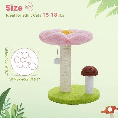 Nicate Natural Sisal Cat Scratcher: Interactive Ball, 2 Heights, Artificial Grass