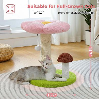 Nicate Natural Sisal Cat Scratcher: Interactive Ball, 2 Heights, Artificial Grass