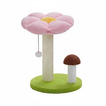 Nicate Natural Sisal Cat Scratcher: Interactive Ball, 2 Heights, Artificial Grass