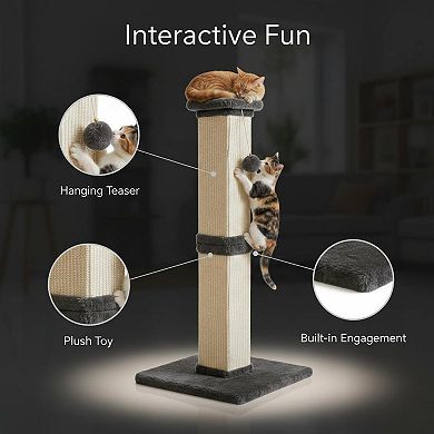 Nicate 22'' Cat Scratching Post Extra Wide Base Sisal Fabric Kitten Furniture Protection Cute Design