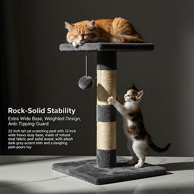 Nicate 22'' Cat Scratching Post Extra Wide Base Sisal Fabric Kitten Furniture Protection Cute Design
