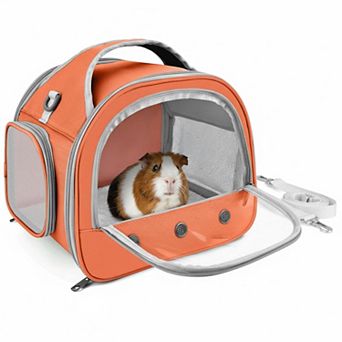 Petsfit Portable Small Animal Carrier Bag Transparent Window Breathable Guinea Pig Hamster