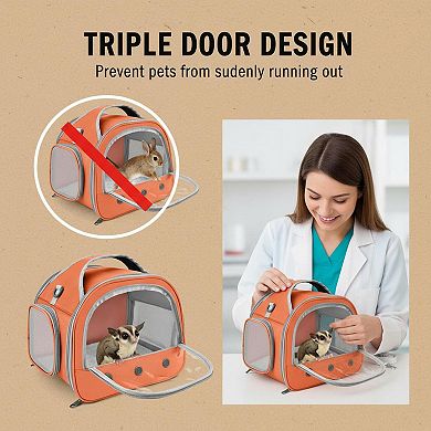 Petsfit Portable Small Animal Carrier Bag Transparent Window Breathable Guinea Pig Hamster