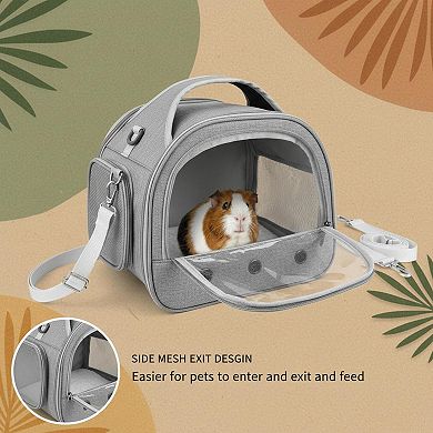Petsfit Portable Small Animal Carrier Bag Transparent Window Breathable Guinea Pig Hamster
