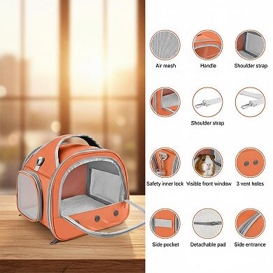 Petsfit Portable Small Animal Carrier Bag Transparent Window Breathable Guinea Pig Hamster