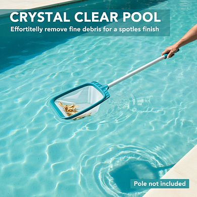 Fine Mesh Pool Skimmer Net Heavy Duty, Fast Cleaning Tool for Debris Removal Fits Standard Poles
