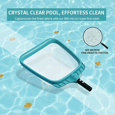 Fine Mesh Pool Skimmer Net Heavy Duty, Fast Cleaning Tool for Debris Removal Fits Standard Poles