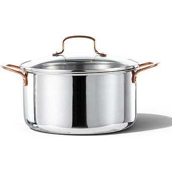 Great Ambitions 6-qt Stainless Steel Stockpot, Tri-Ply Even Heating,Oven Safe & Induction Compatible