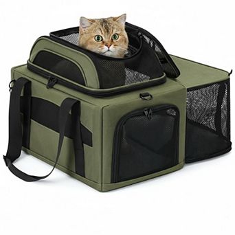 Petsfit Airline Approved Pet Carrier Soft-sided Breathable Locking Zippers Leakproof for Small Pets