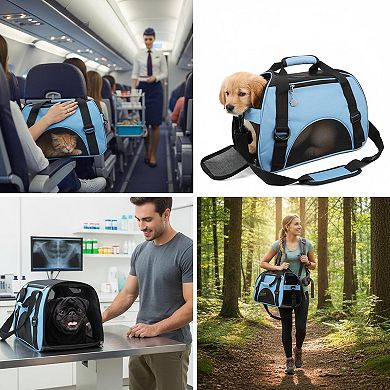 Petsfit Soft-sided Pet Carrier for Cats/Dogs Airline Approved Foldable Waterproof