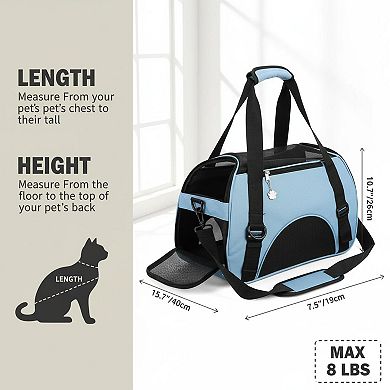 Petsfit Soft-sided Pet Carrier for Cats/Dogs Airline Approved Foldable Waterproof
